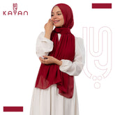 Chiffon Plain Scarf - Red